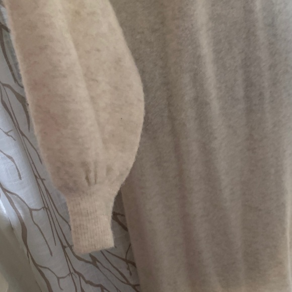 ByTiMo Cream Long-Sleeve Wool Knit Maxi Dress with Button-Trim Collar - Picture 4 of 7